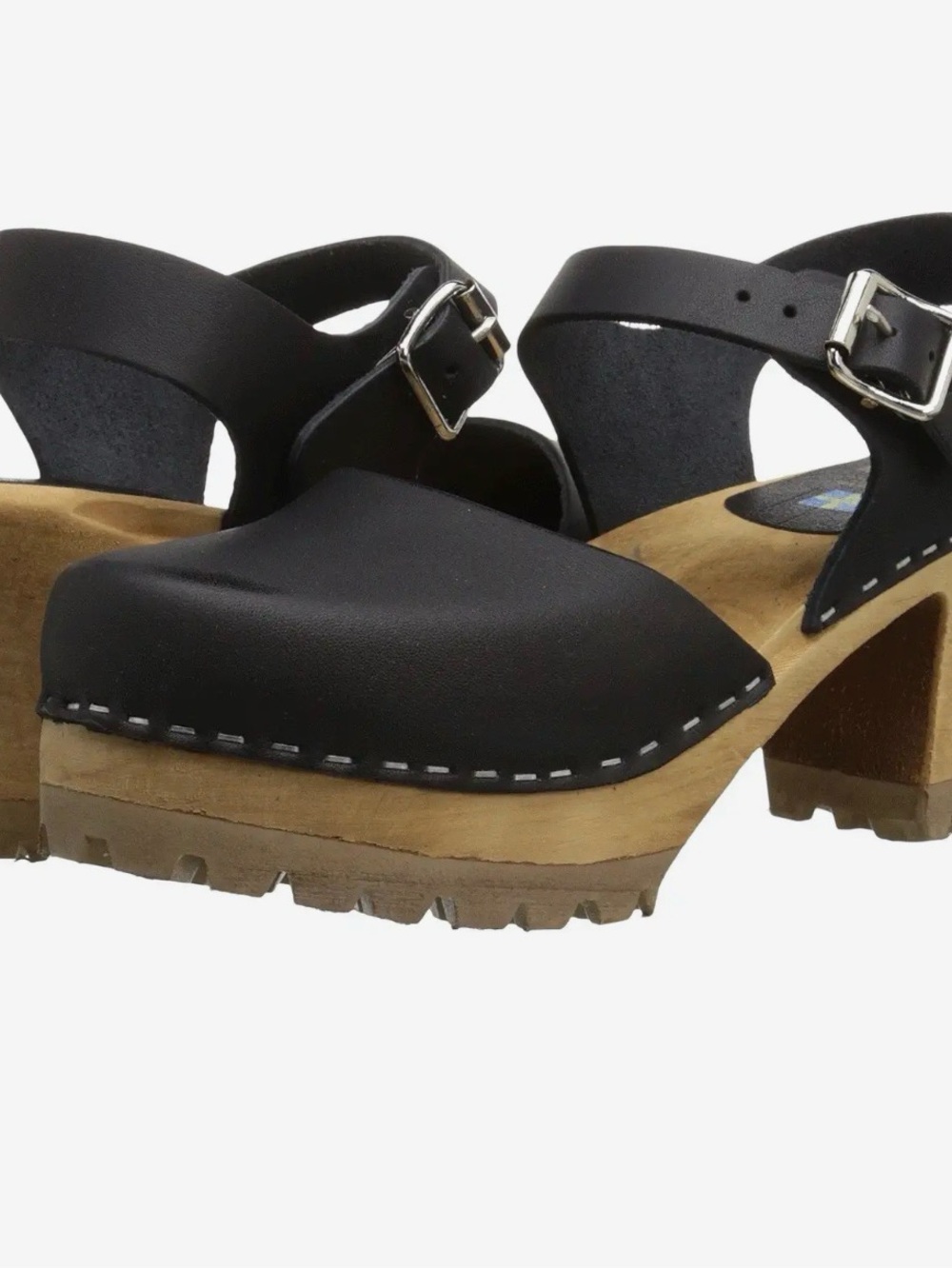 MIA Abba Black Mule Clog with Buckle Strap